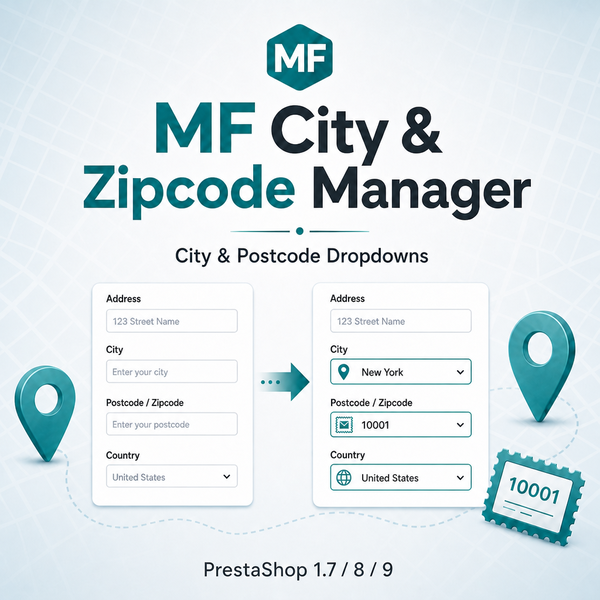 MF City and Zipcode Manager for PrestaShop