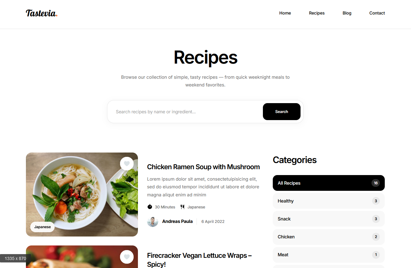 Recipes archive
